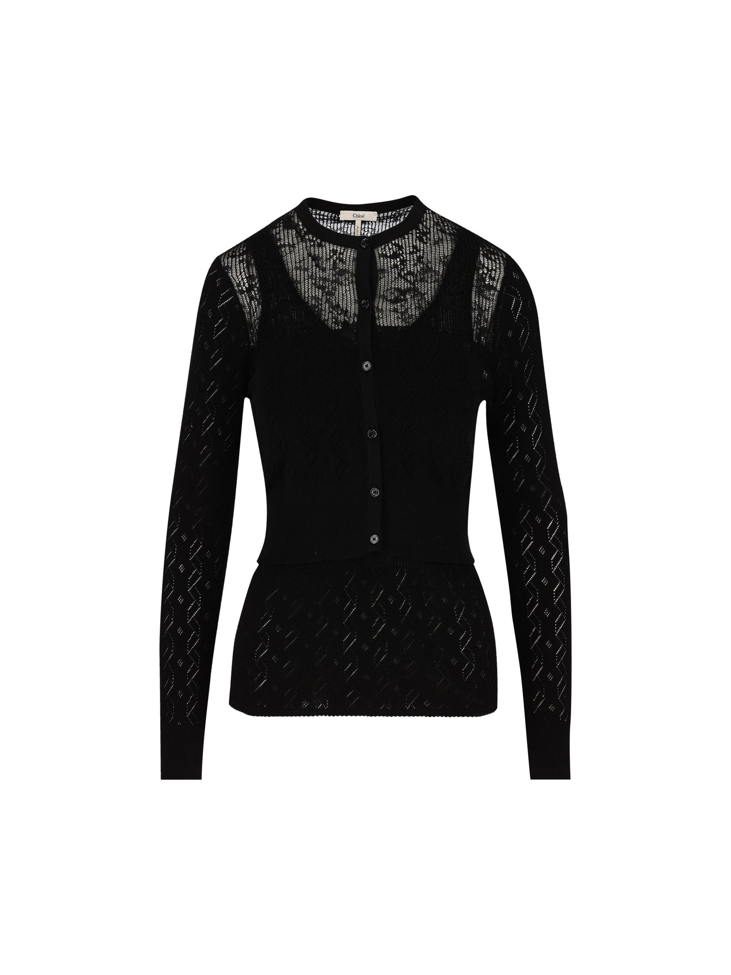 Twin set composto da canotta e cardigan in maglia di cotone. CH25AMX03611 001 CHLOE' 