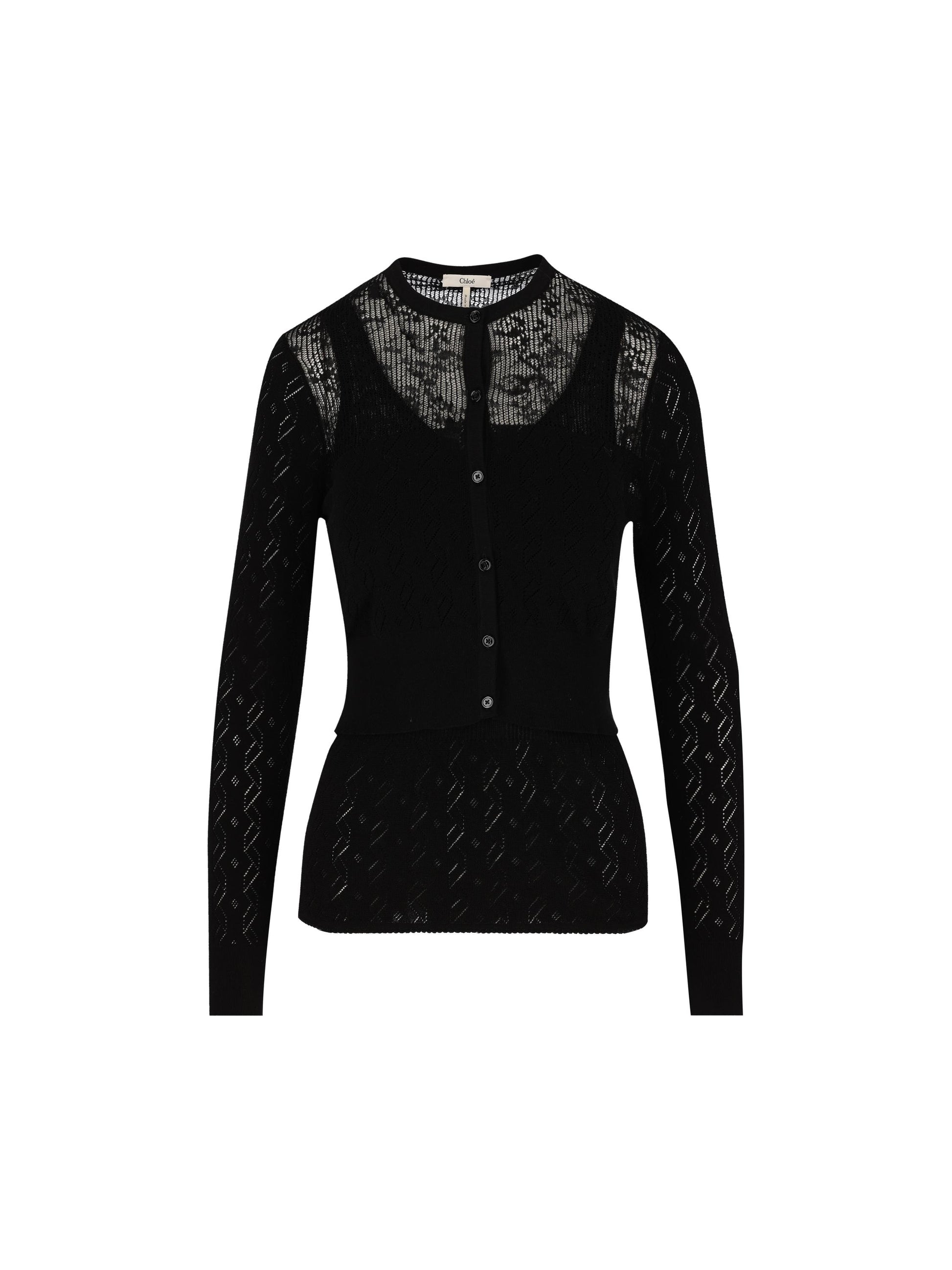 Twin set composto da canotta e cardigan in maglia di cotone. CH25AMX03611 001 CHLOE' 