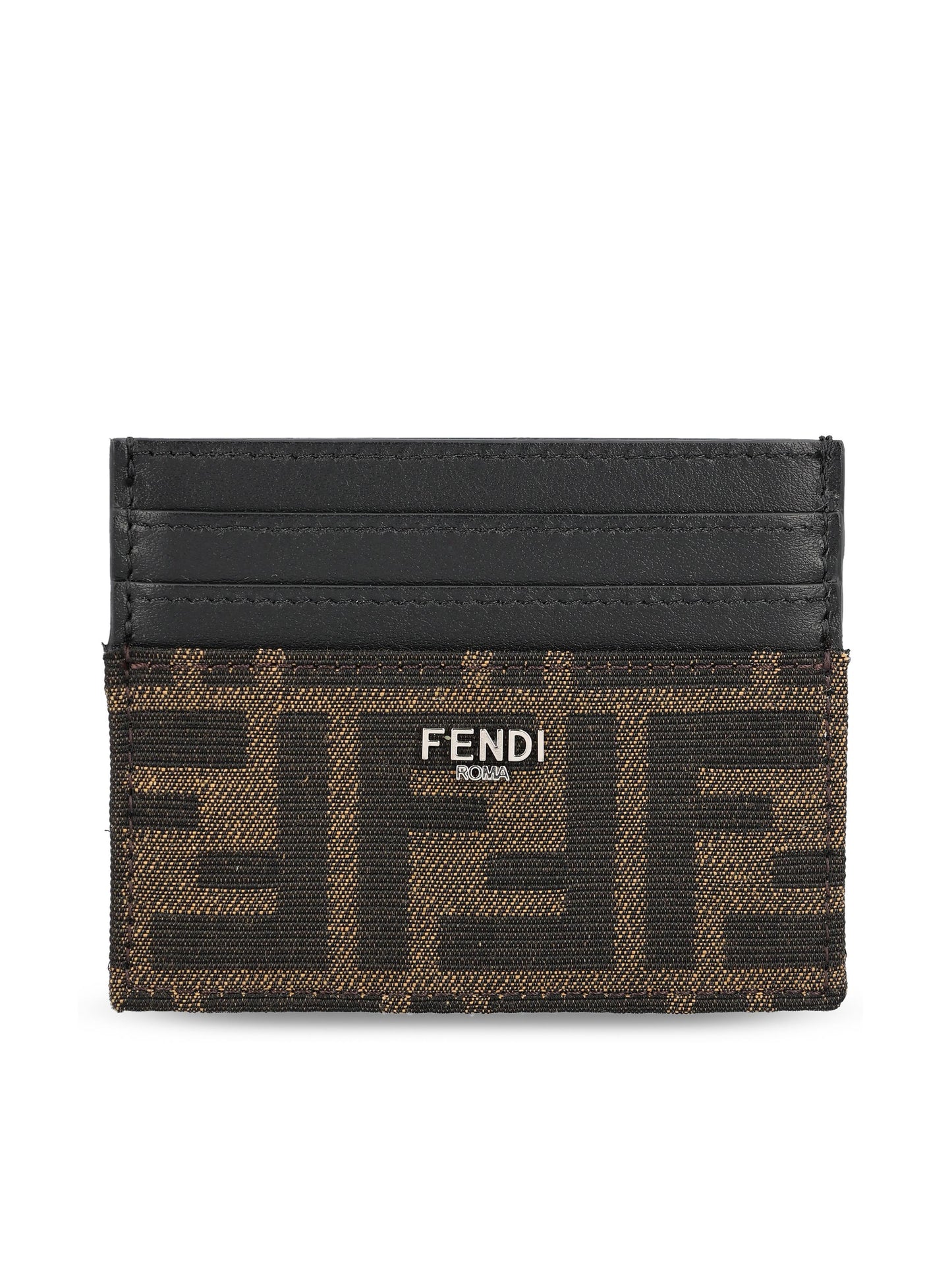 Portacarte realizzato in pelle e tessuto jacquard. 7M0164 ALWKF0L3T FENDI 