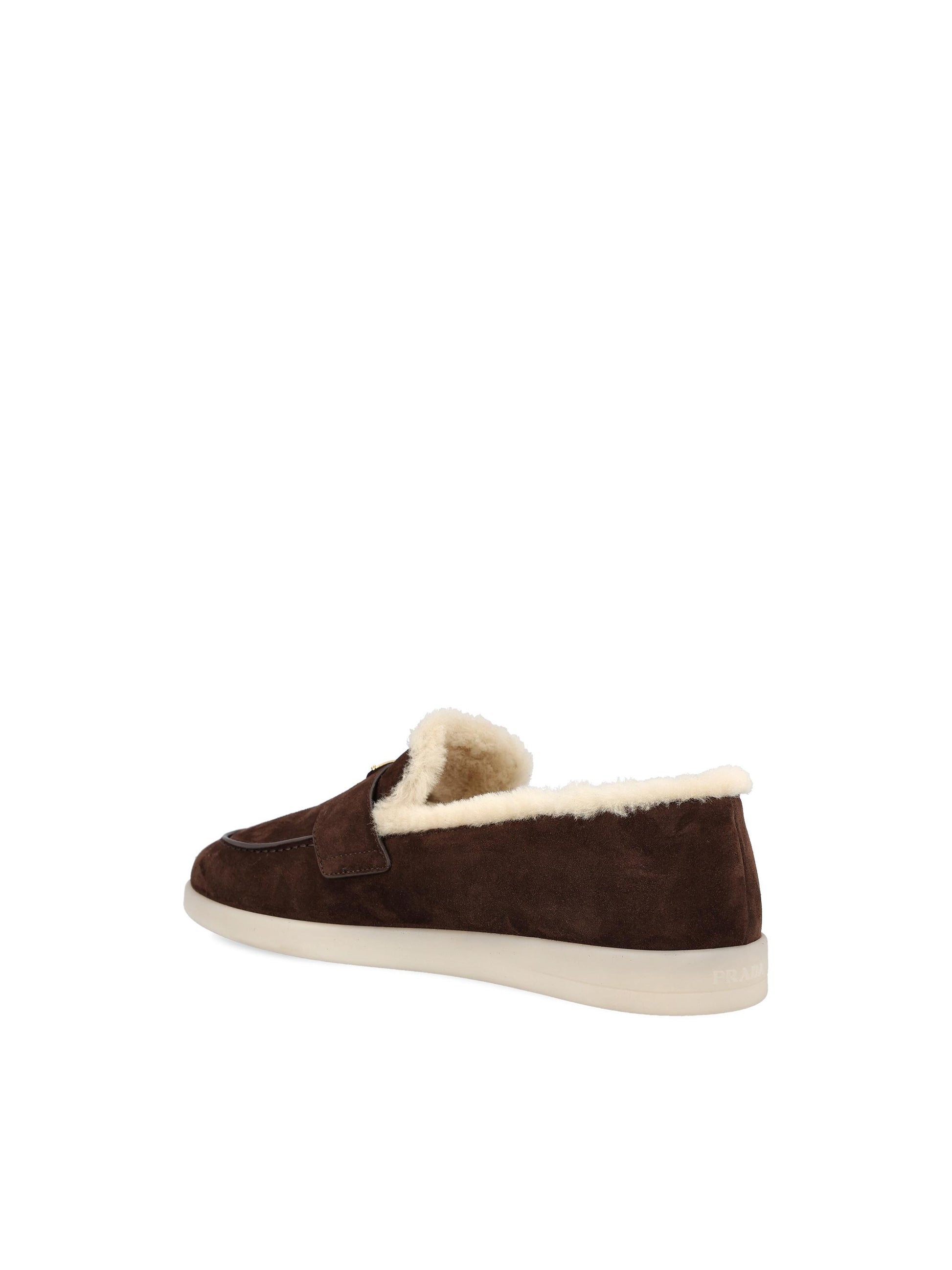 Mocassino in Pelle Scamosciata con Fodera in Montone 2DG124 3LRFF0003 PRADA 