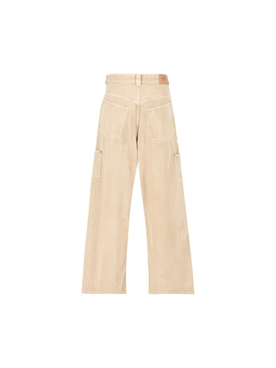Pantaloni Baggy Ripped Off in denim beige 838672 TSWB29501 BALENCIAGA 