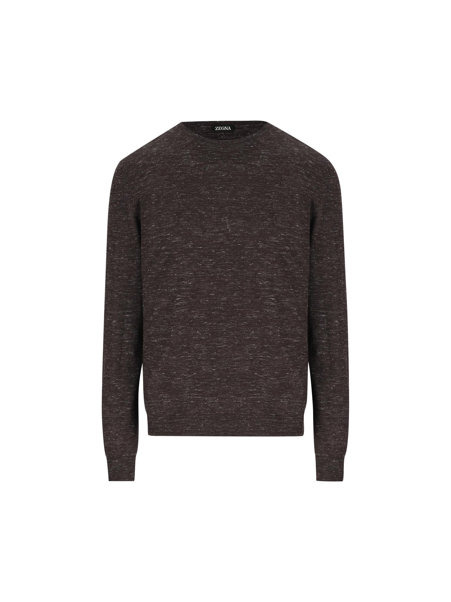 Girocollo in seta, cashmere e lino grigio melange UHF91A3 110202 ZEGNA 