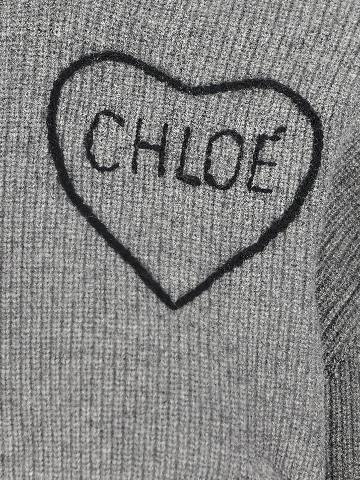 Pullover corto con logo in maglia di lana CH26SMP39710 012 CHLOE' 