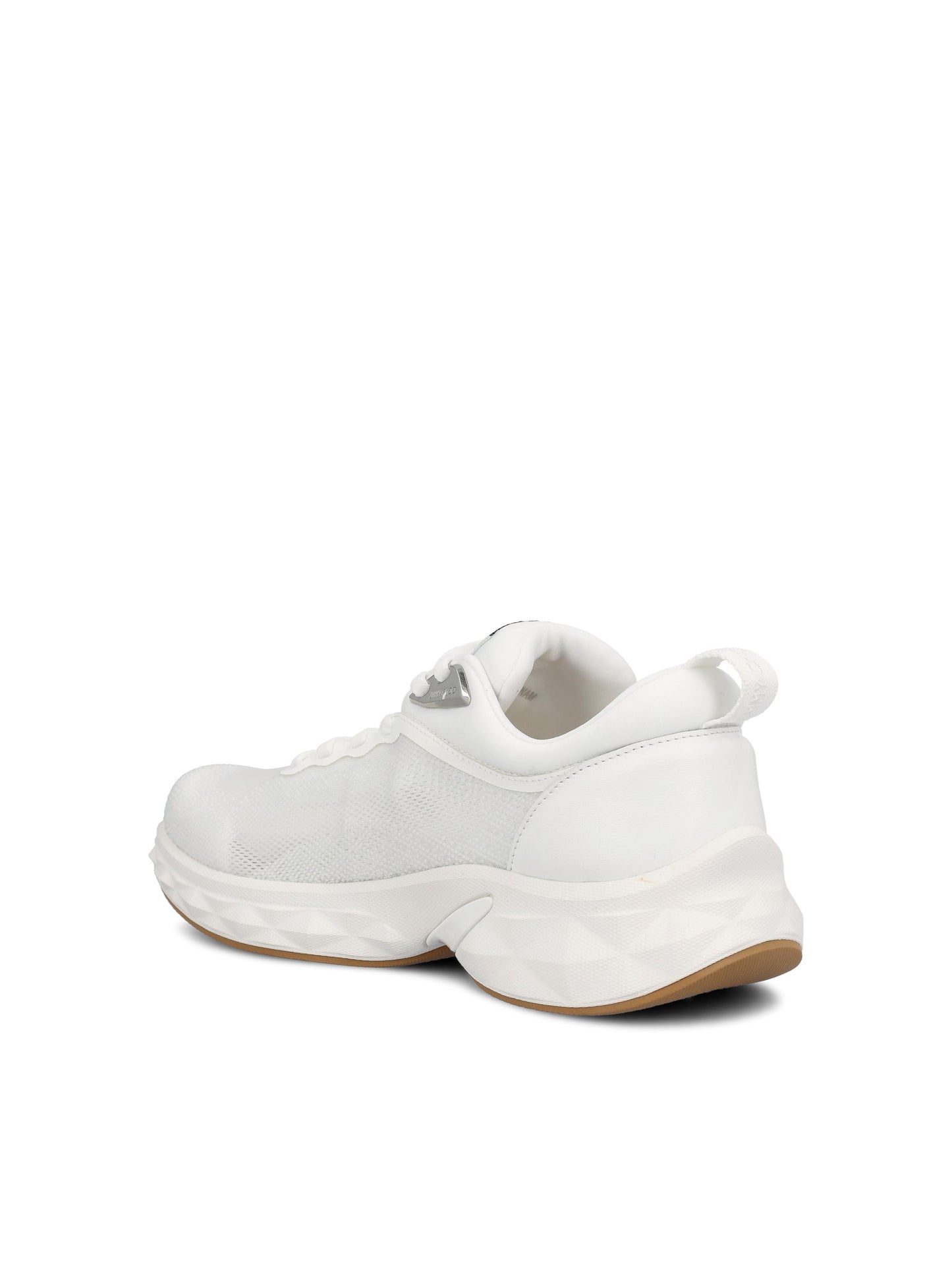 Sneakers realizzate in pelle e lycra. DIAMOND RUN/F ZGEVWHITE MIX JIMMY CHOO 