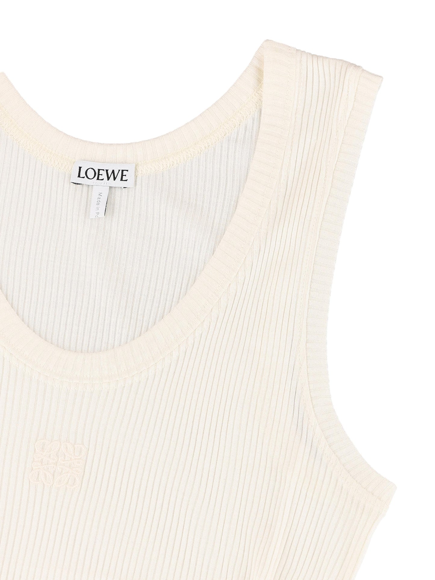 Top in seta a costine leggere con ricamo Anagram S540Y23X46 1950 LOEWE 
