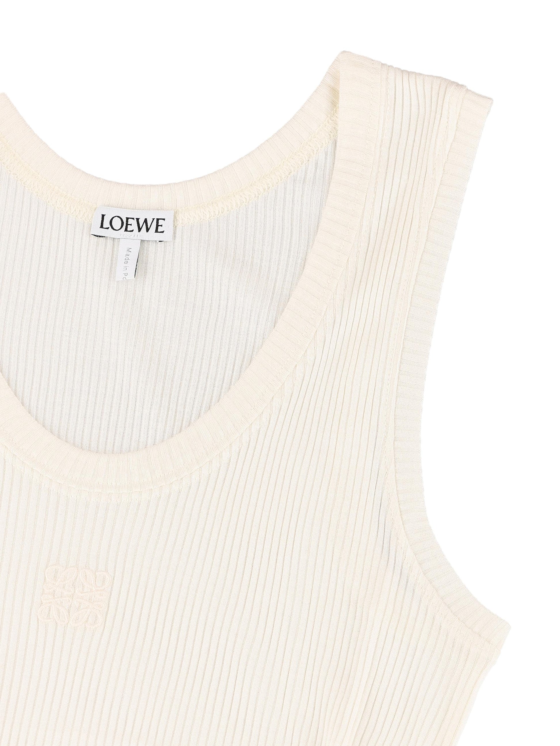 Top in seta a costine leggere con ricamo Anagram S540Y23X46 1950 LOEWE 