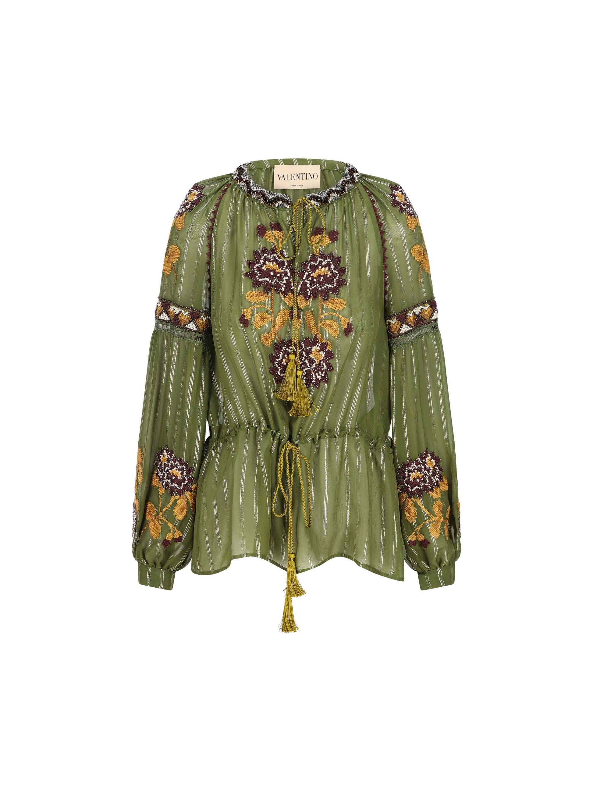 Camicia realizzata in seta e fibra metallica. 8B3AEBB69W2 C9M VALENTINO GARAVANI 