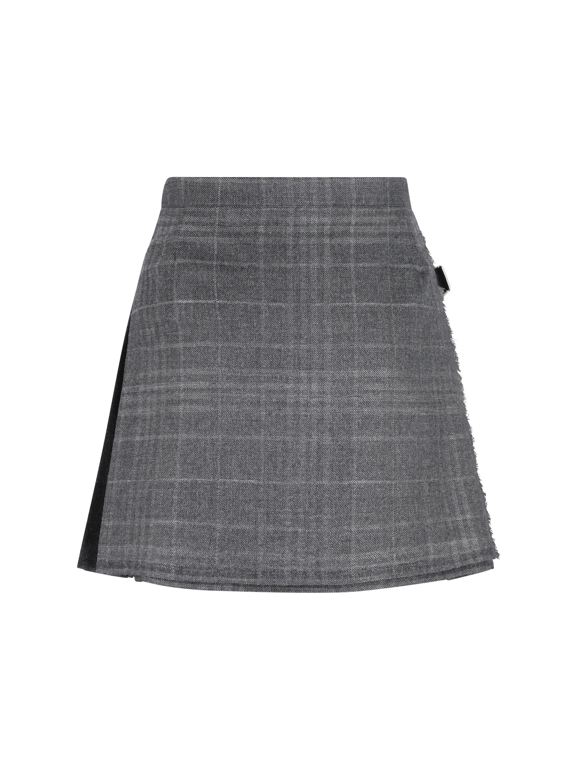 Minigonna Balenciaga a Pieghe in tartan grigio effetto ombreggiato 850673 TQT011240 BALENCIAGA 