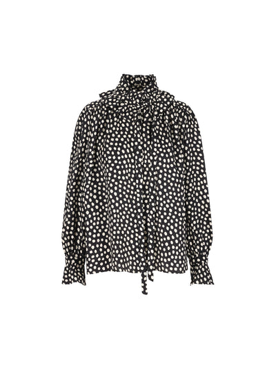 Blusa con volant e nastri sul davanti in jacquard di seta CH26SHT70300 915 CHLOE' 