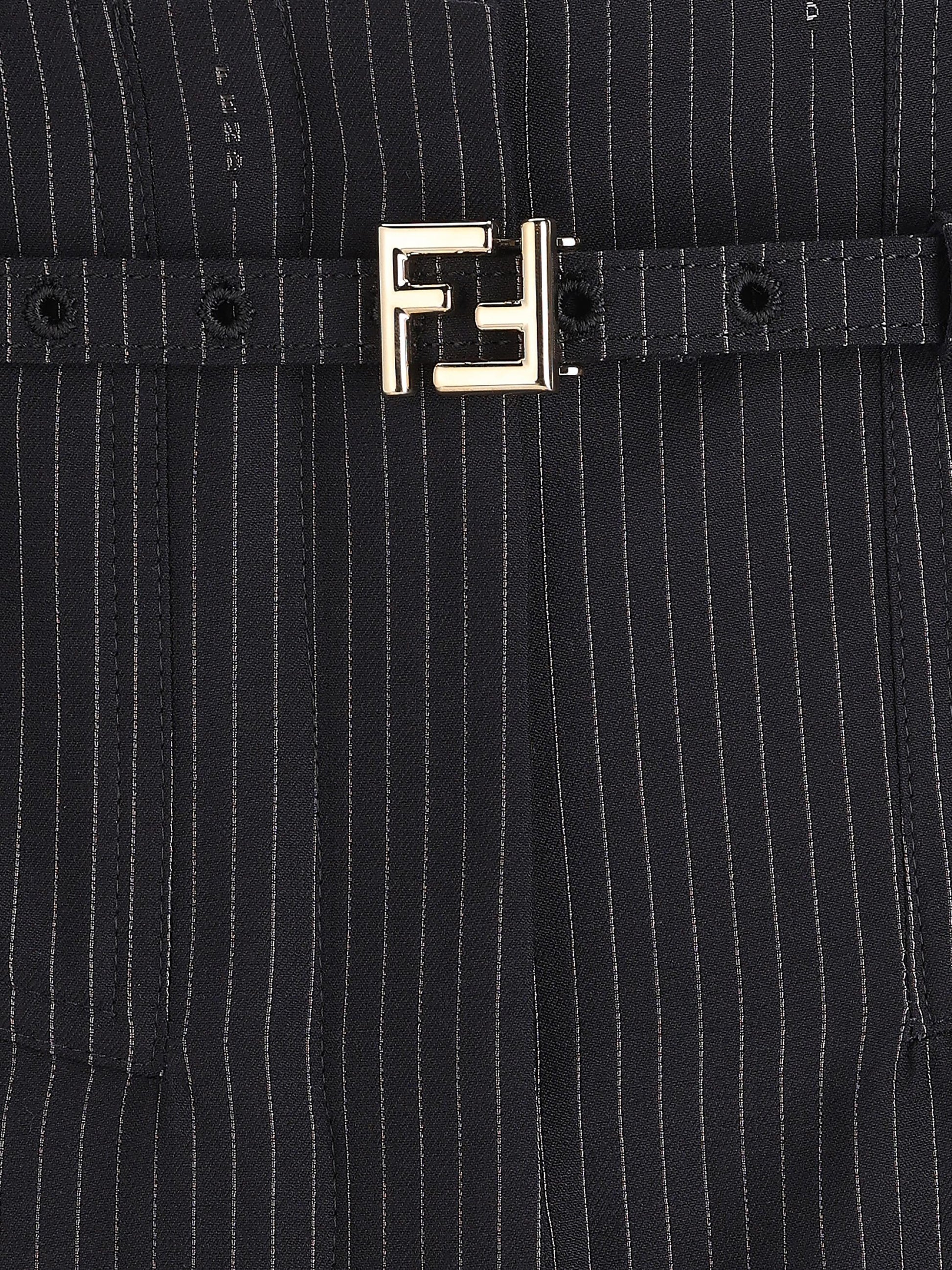 Pantaloni in lana gessata. FR6673 AW7IF0QG3 FENDI 
