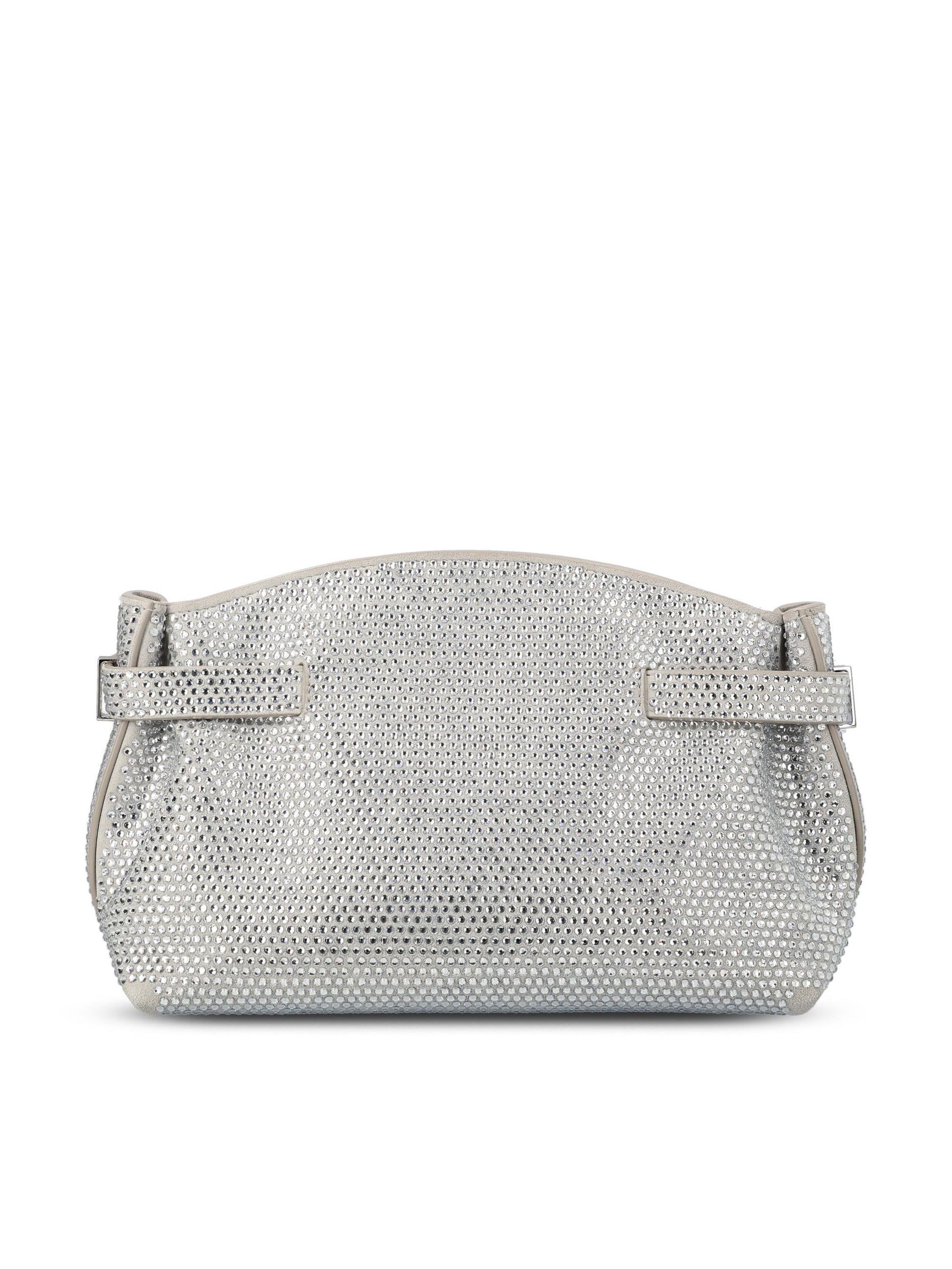 Borsa realizzata in pelle di vitello e cristalli. 218941 774633004 SALVATORE FERRAGAMO 