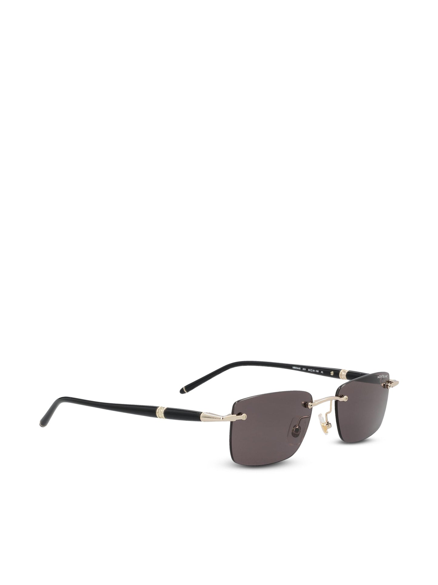 Occhiali da sole in metallo e nylon. MB0344S GOLD-BLACK-GREY MONTBLANC 