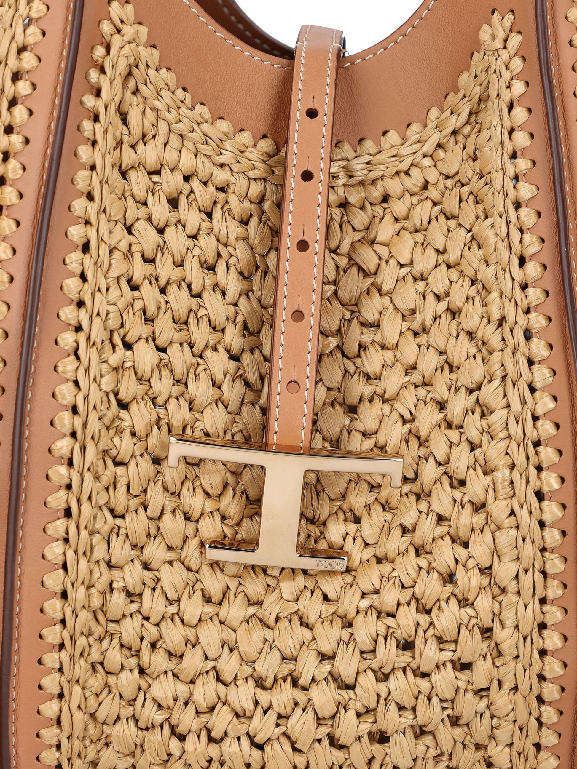 Borsa realizzata in pelle e rafia. XBWTSBAR300RGM 0XM5 TOD'S 