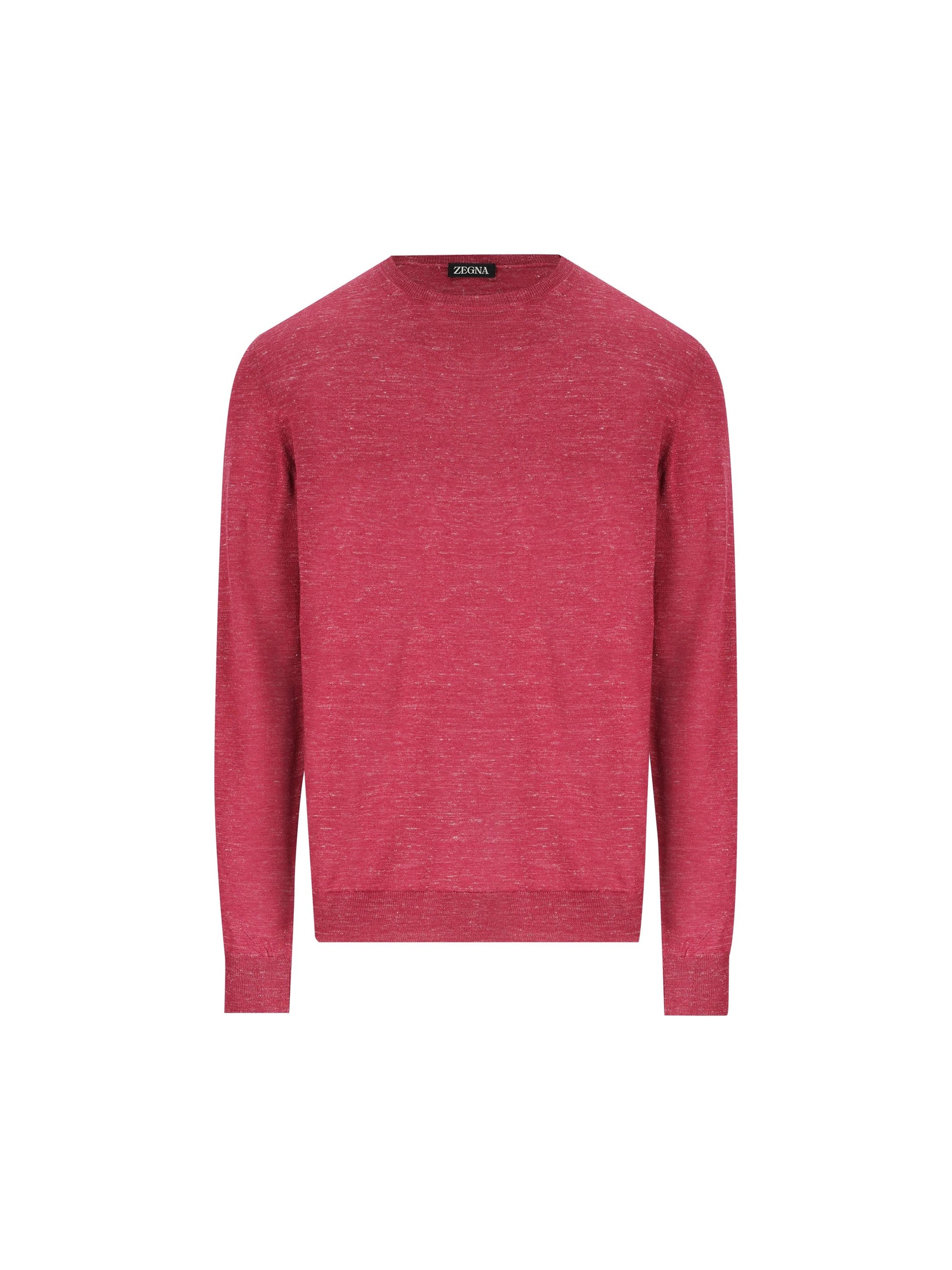 Girocollo in seta, cashmere e lino rosso melange UHF91A3 110652 ZEGNA 