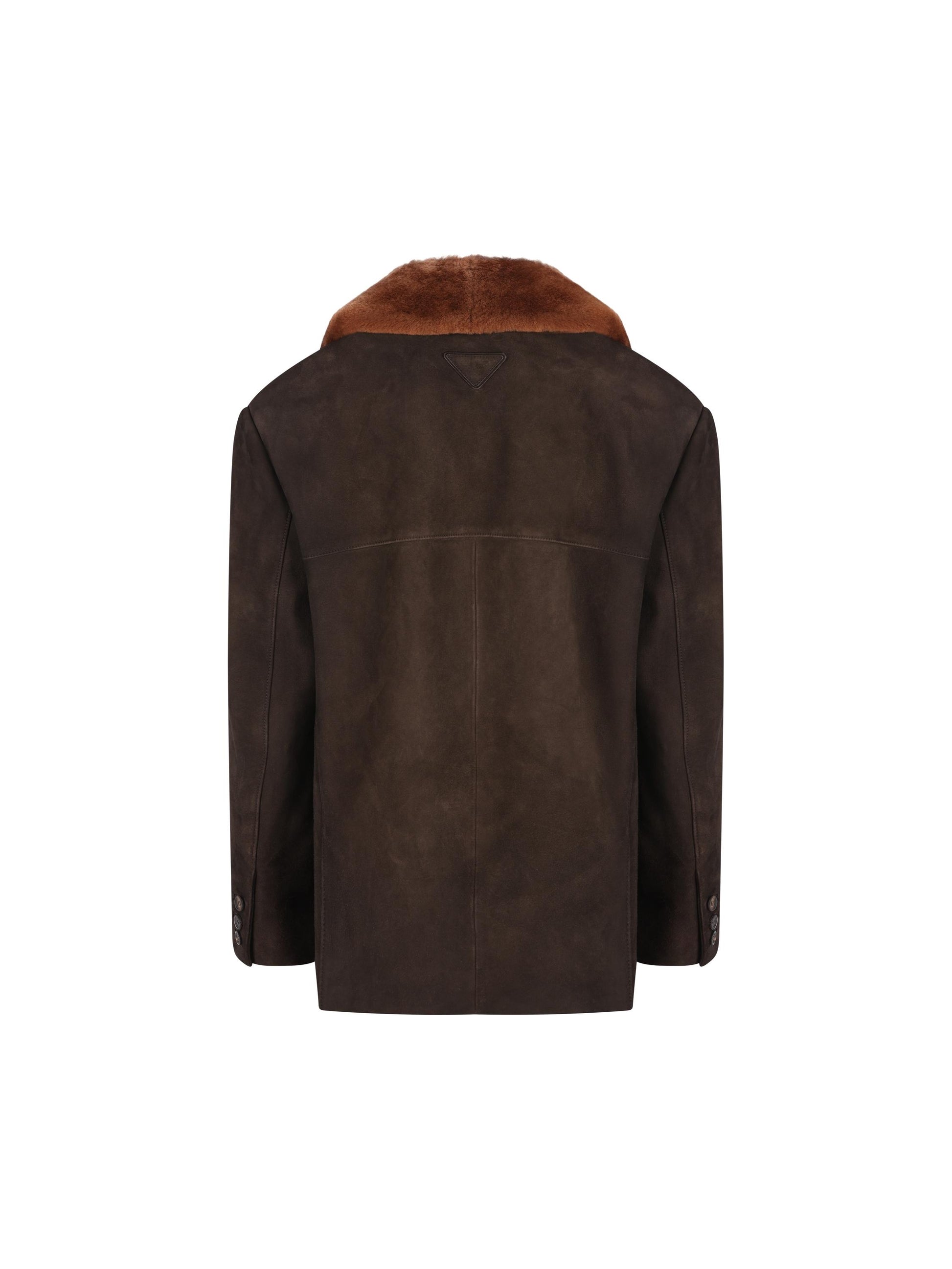 Caban in pelle scamosciata e montone 56A222 1V97F0192 PRADA 