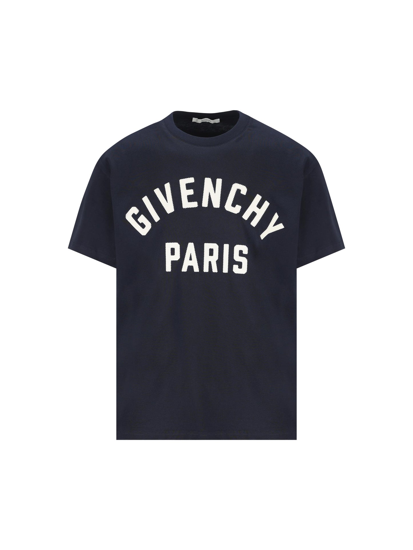 T-shirt GIVENCHY Paris in cotone blu navy e bianco BM71NK3YRS 411 GIVENCHY 