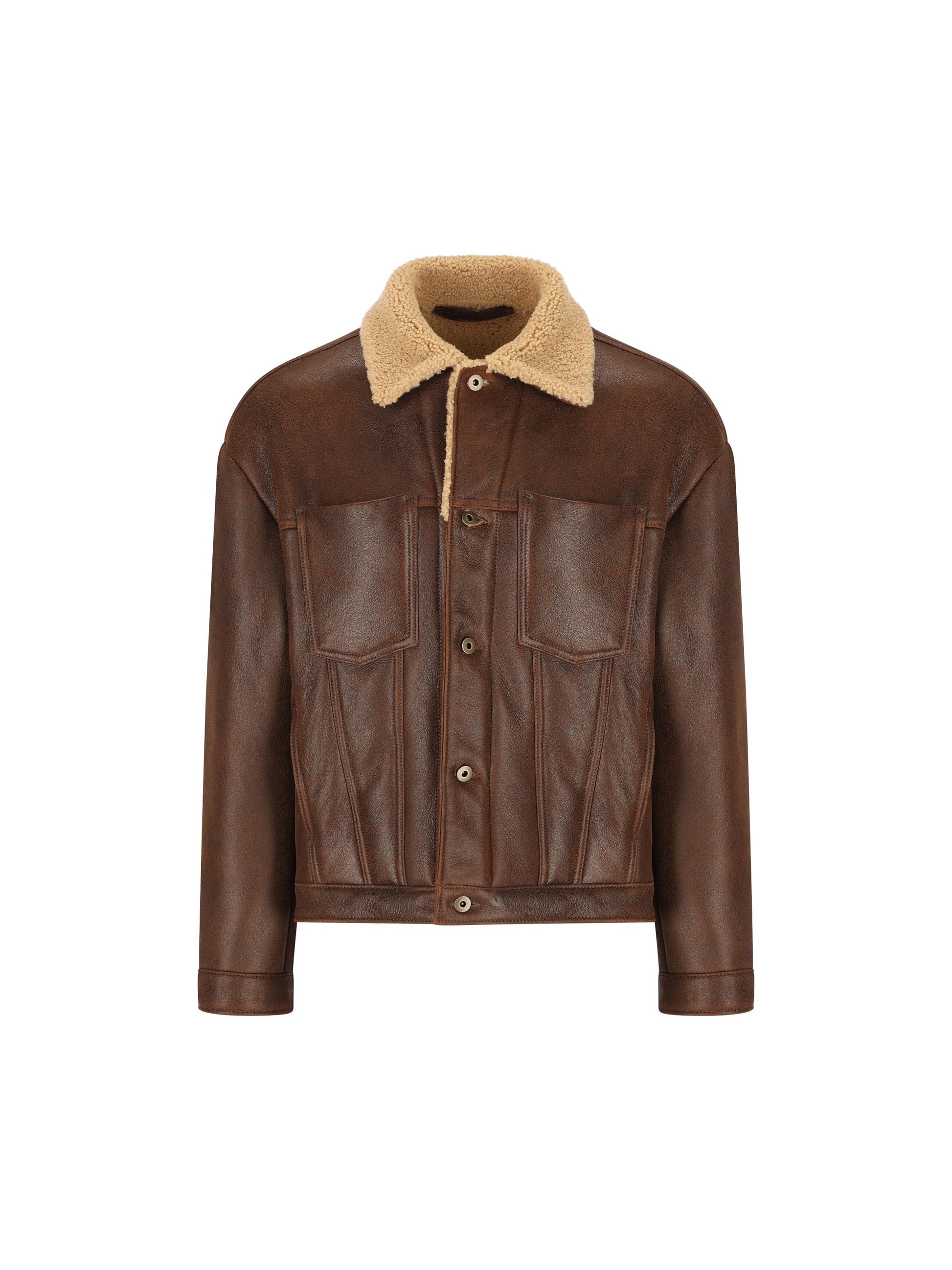 Giacca realizzata in pelle ovina. 49502 rust SALVATORE SANTORO 