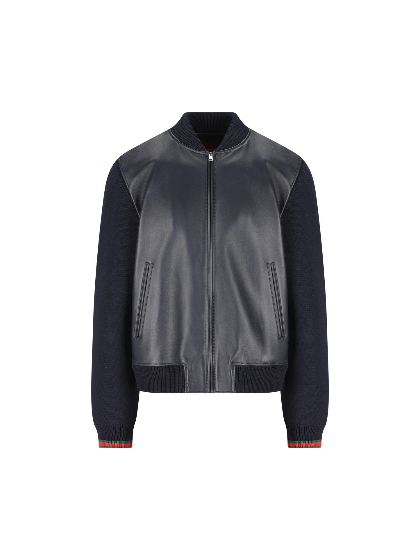 Bomber realizzato in pelle e maglia. 793181 XNA294044 GUCCI 