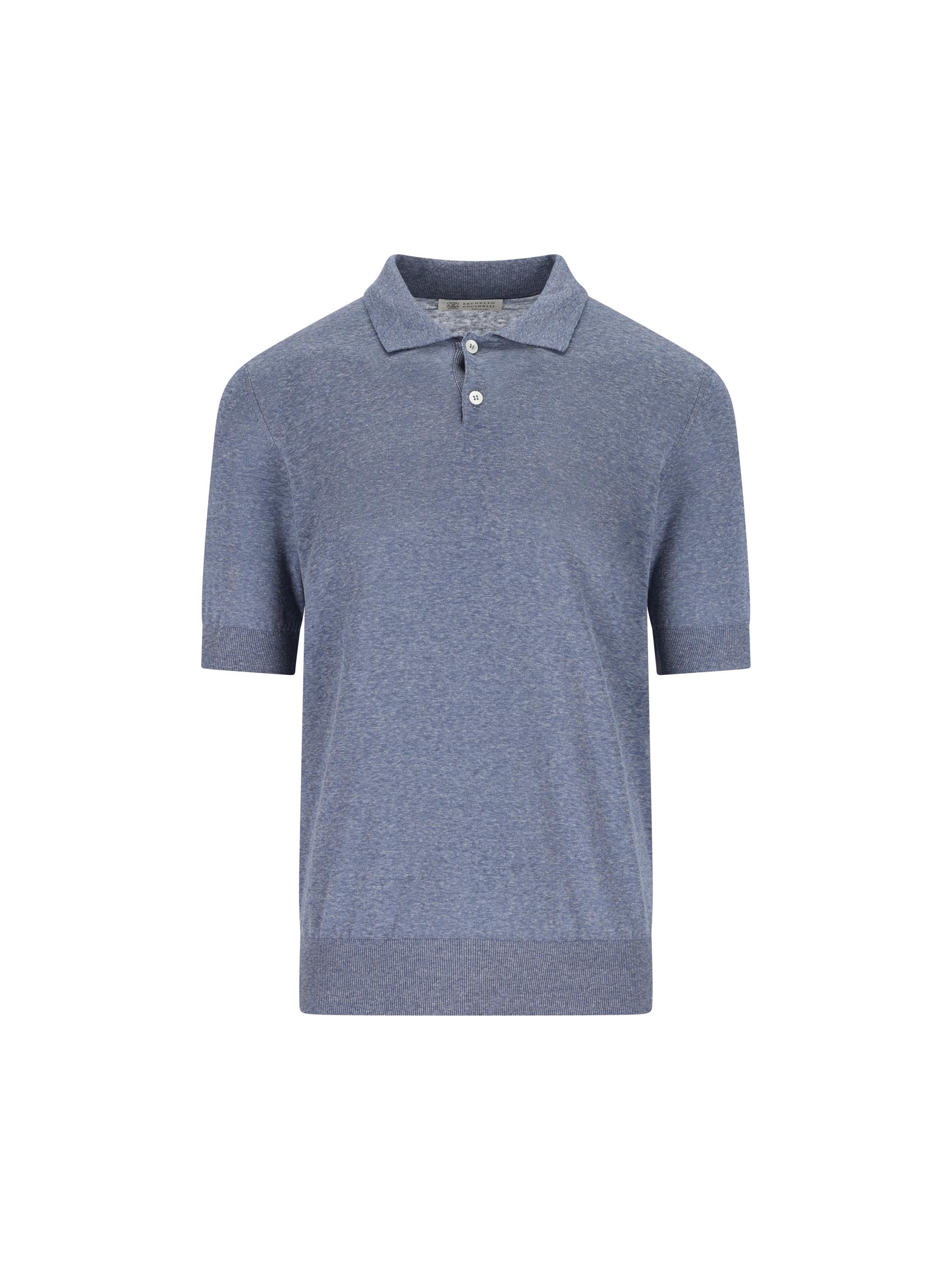 Polo realizzata in lino e seta. MSL806105 C7860 BRUNELLO CUCINELLI 