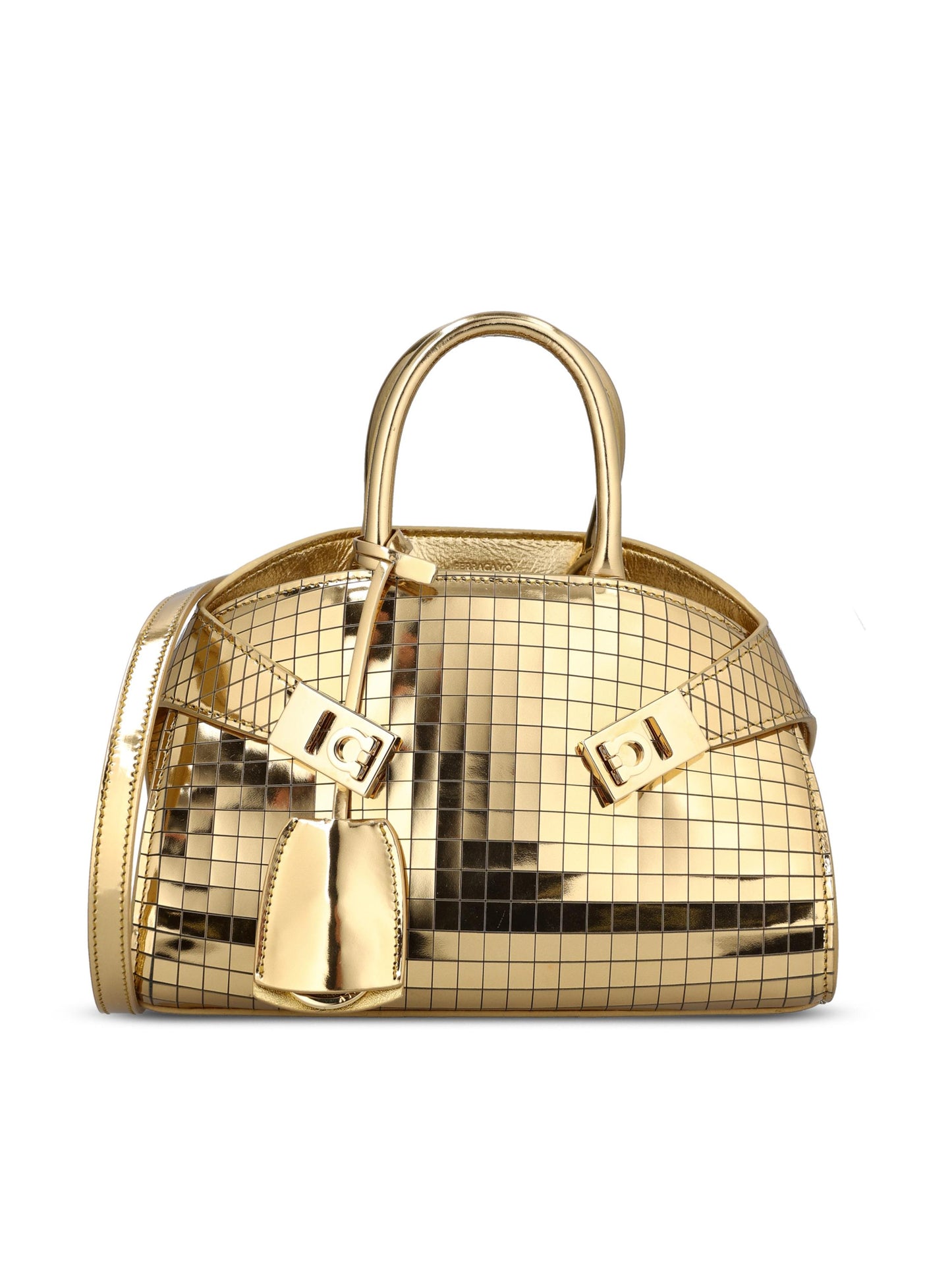 Borsa realizzata in pelle di vitello laminato e laserato. 219947 781447001 SALVATORE FERRAGAMO 