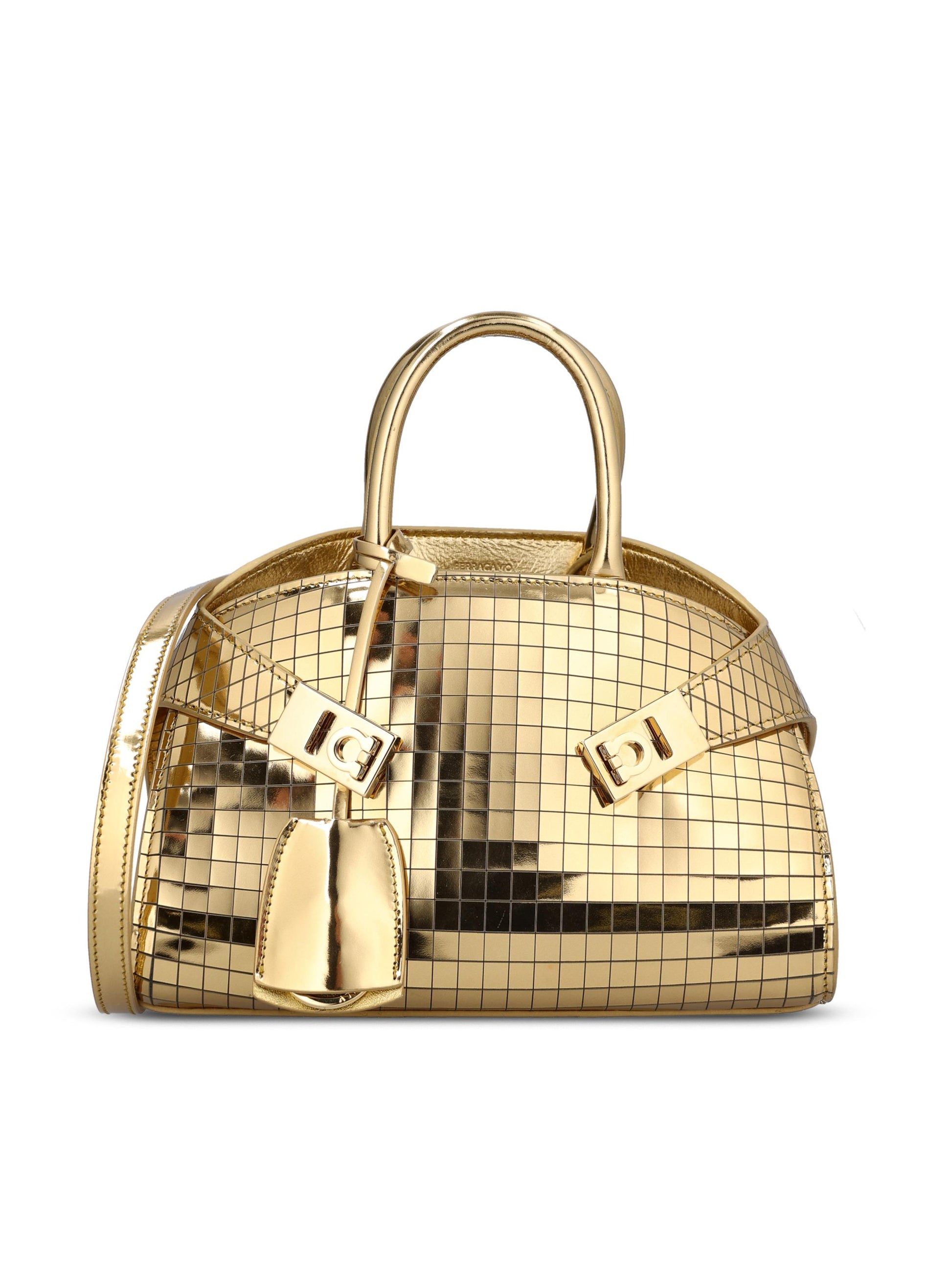 Borsa realizzata in pelle di vitello laminato e laserato. 219947 781447001 SALVATORE FERRAGAMO 