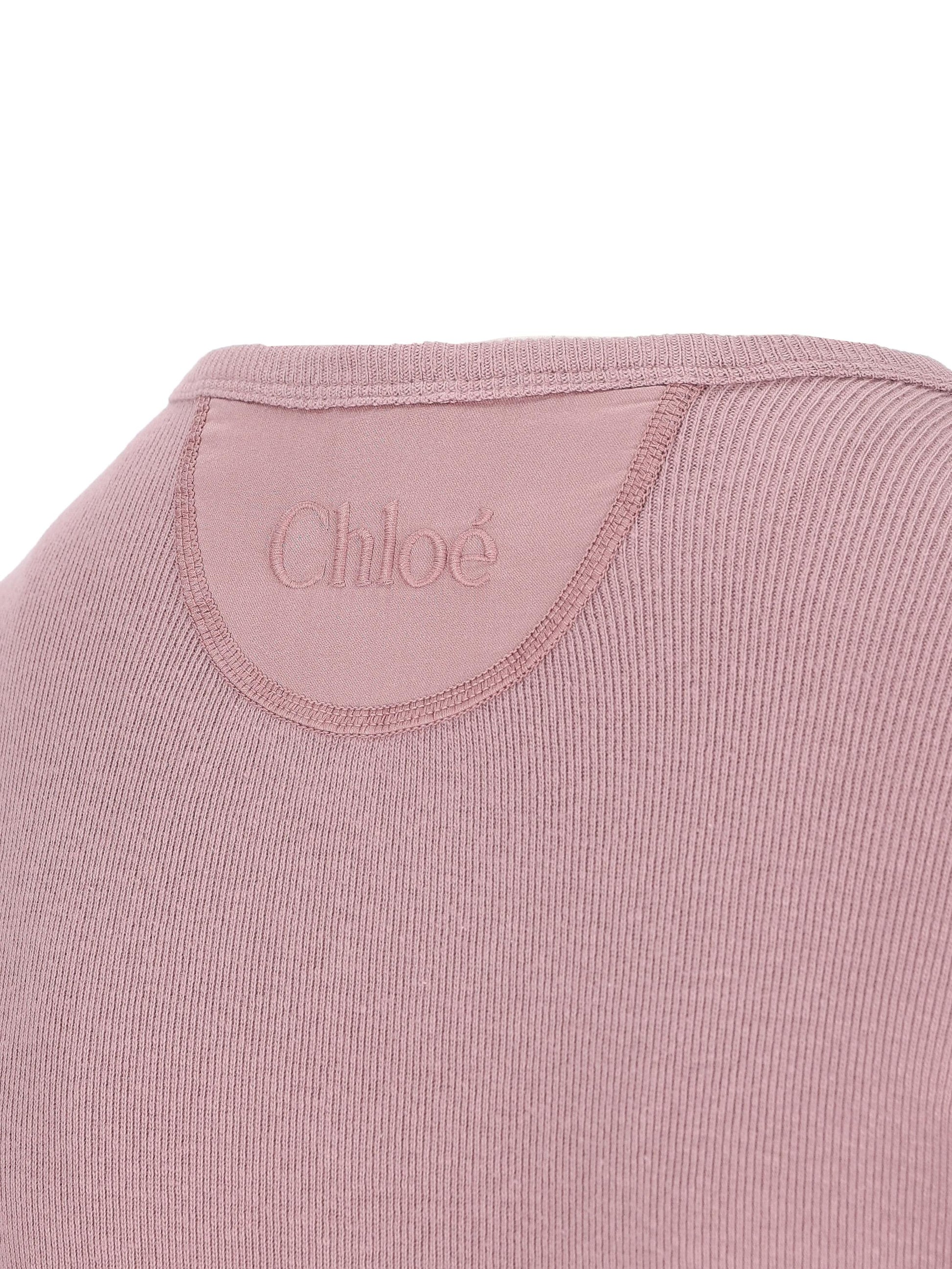 Camicia Henley aderente in jersey di cotone CH26SJH30185 50C CHLOE' 