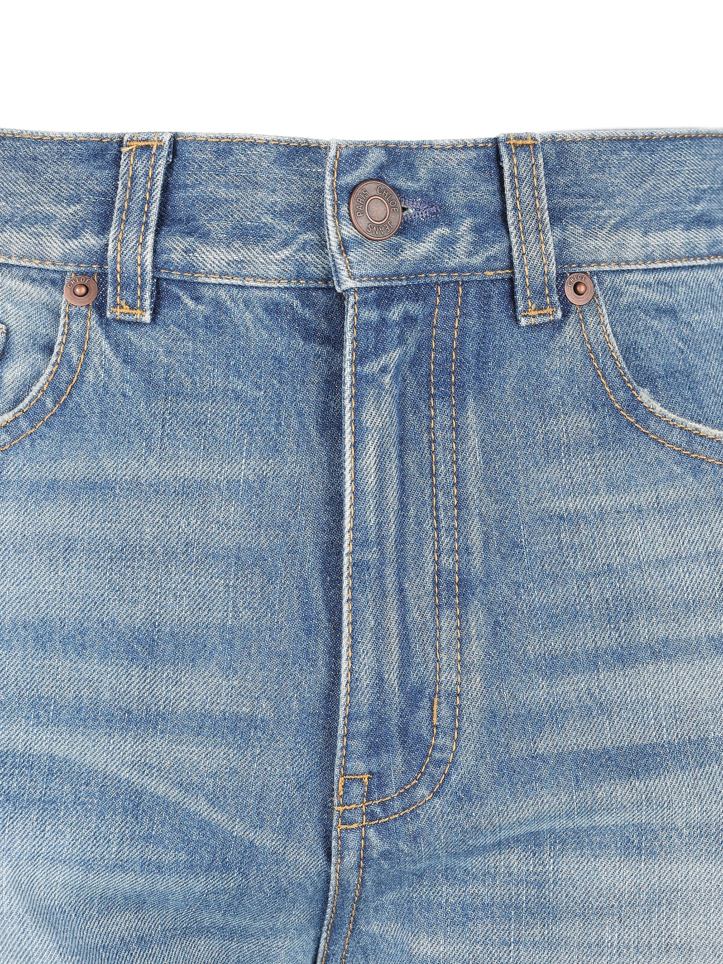 Jeans corti a vita alta in denim CH26SDP43252 40R CHLOE' 