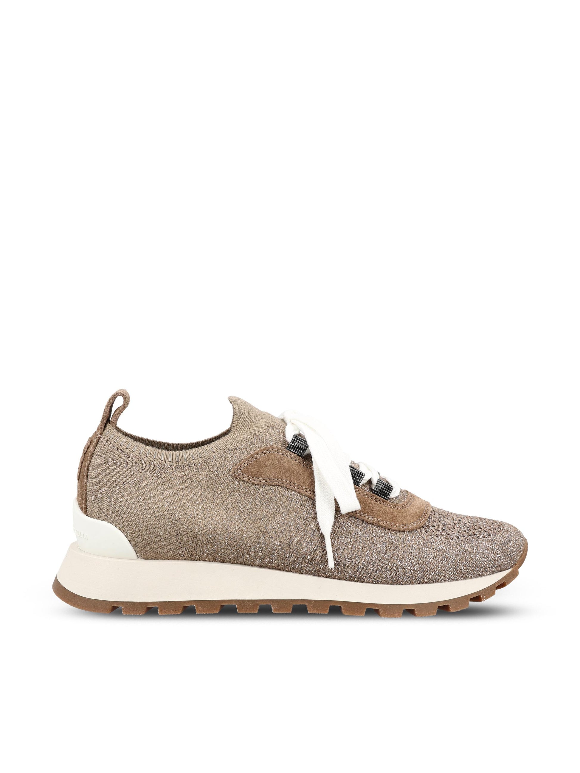 Sneakers realizzate in camoscio e maglia di cotone MZ35G2490 C9447 BRUNELLO CUCINELLI 