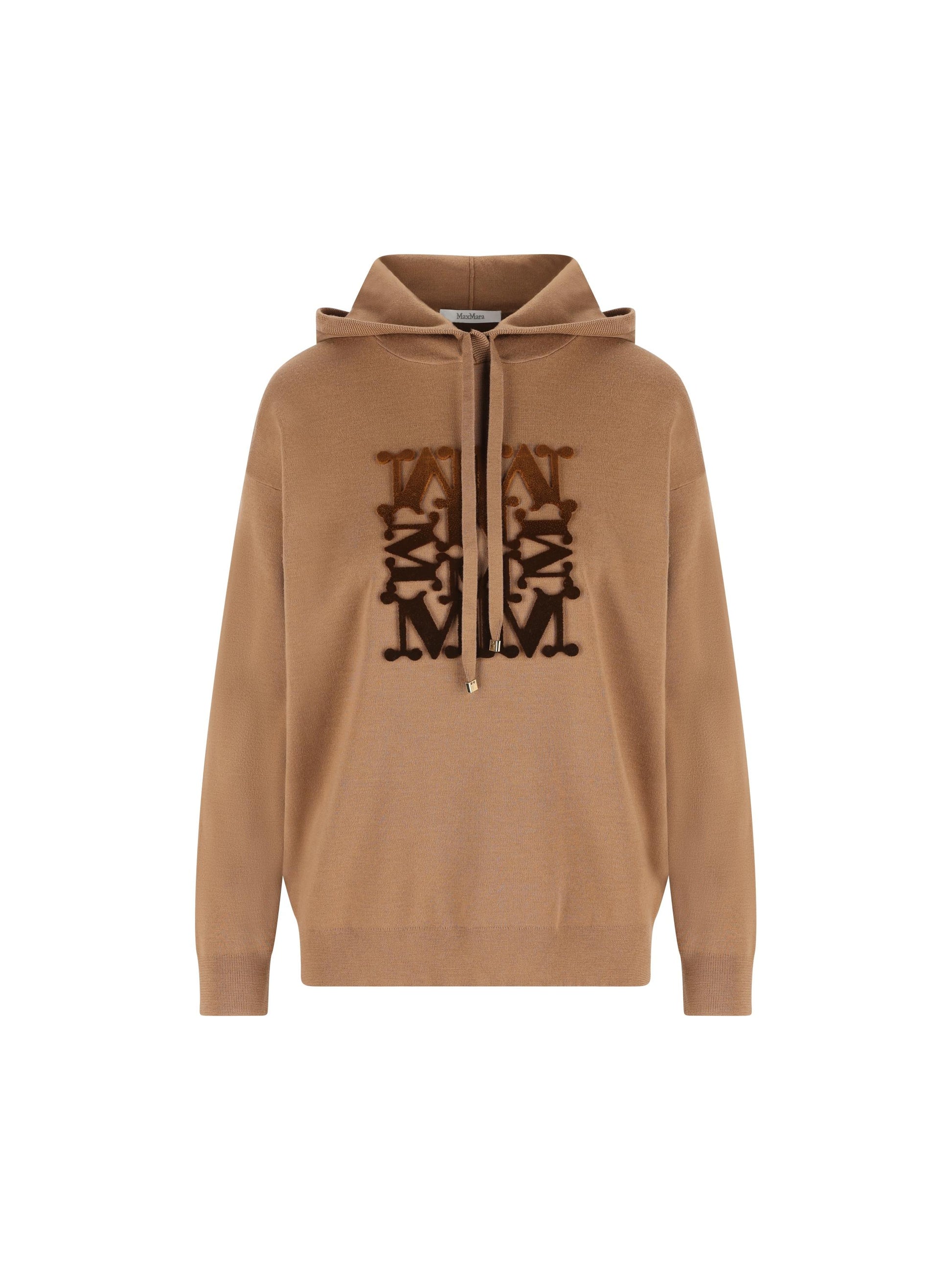 Felpa in Lana Vergine con Cappuccio e Logo in Velluto 2521366222600 013 MAX MARA 