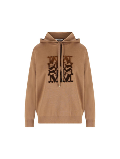 Felpa in Lana Vergine con Cappuccio e Logo in Velluto 2521366222600 013 MAX MARA 