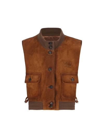 Gilet realizzato in pelle di agnello. MPT318 19MLF0046 MIU MIU 