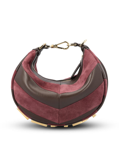 Borsa Fendigraphy hobo in pelle e camoscio. 8BS081 AYDRF1U3F FENDI 