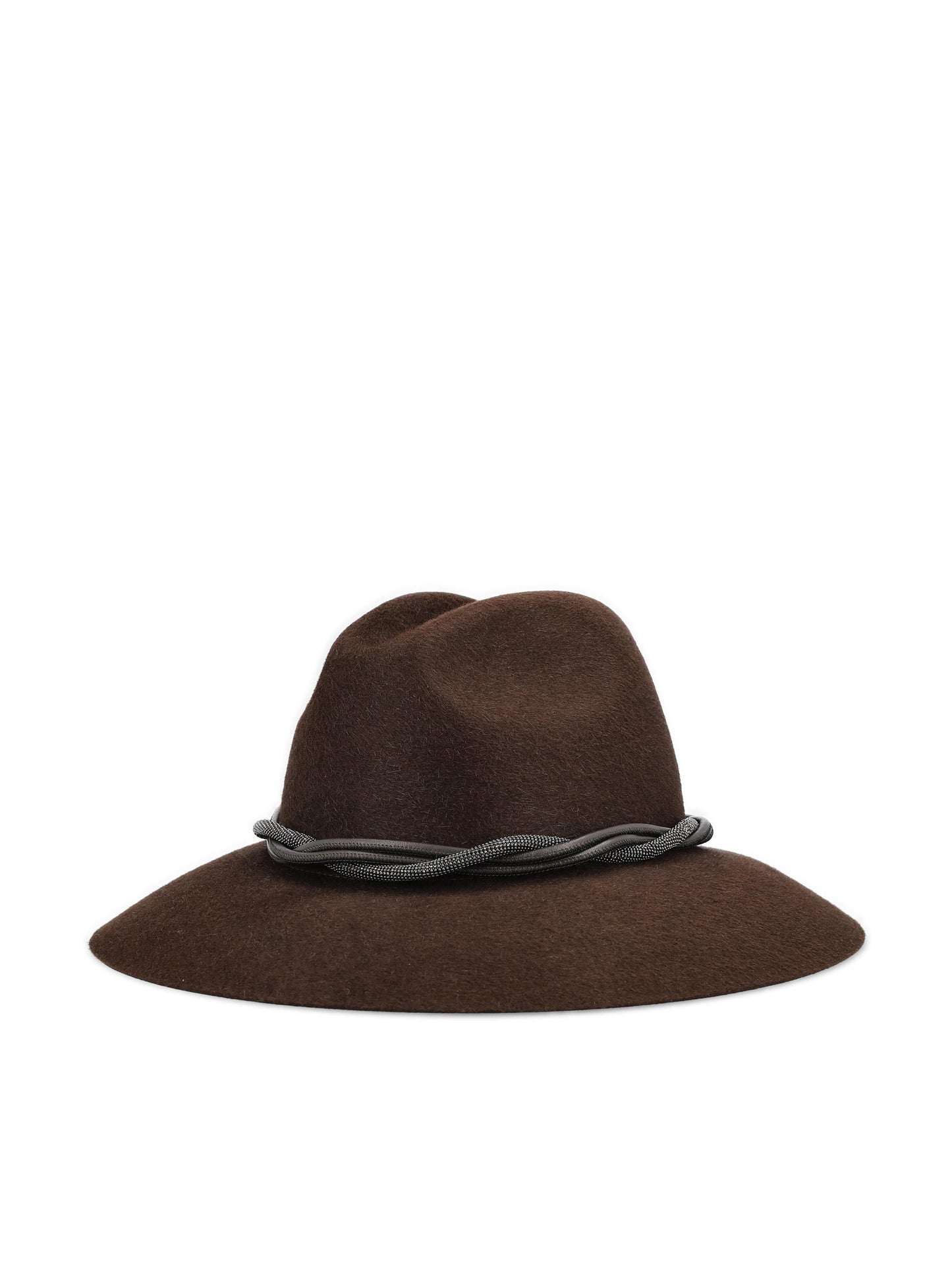 Fedora in Feltro con Fascia in Pelle e Monile MCAP90031 CKM22 BRUNELLO CUCINELLI 
