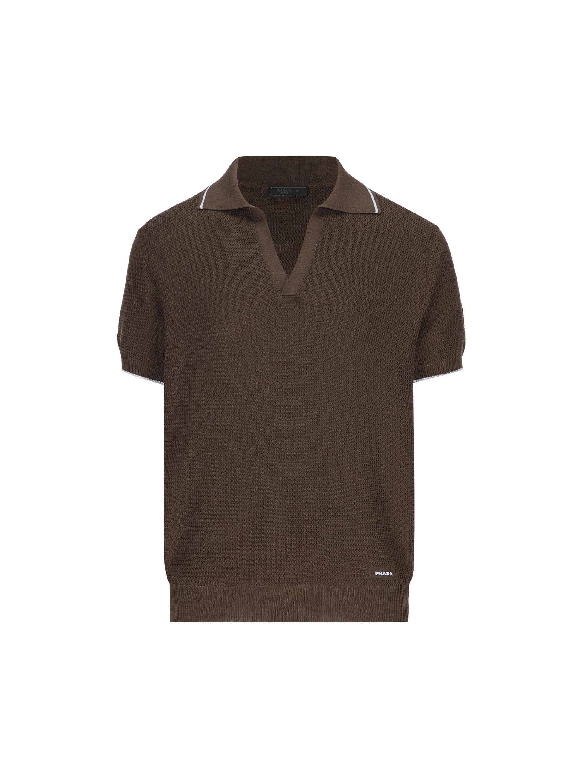 Polo in maglia di seta e cotone. UMF008 16XUF0192 PRADA 