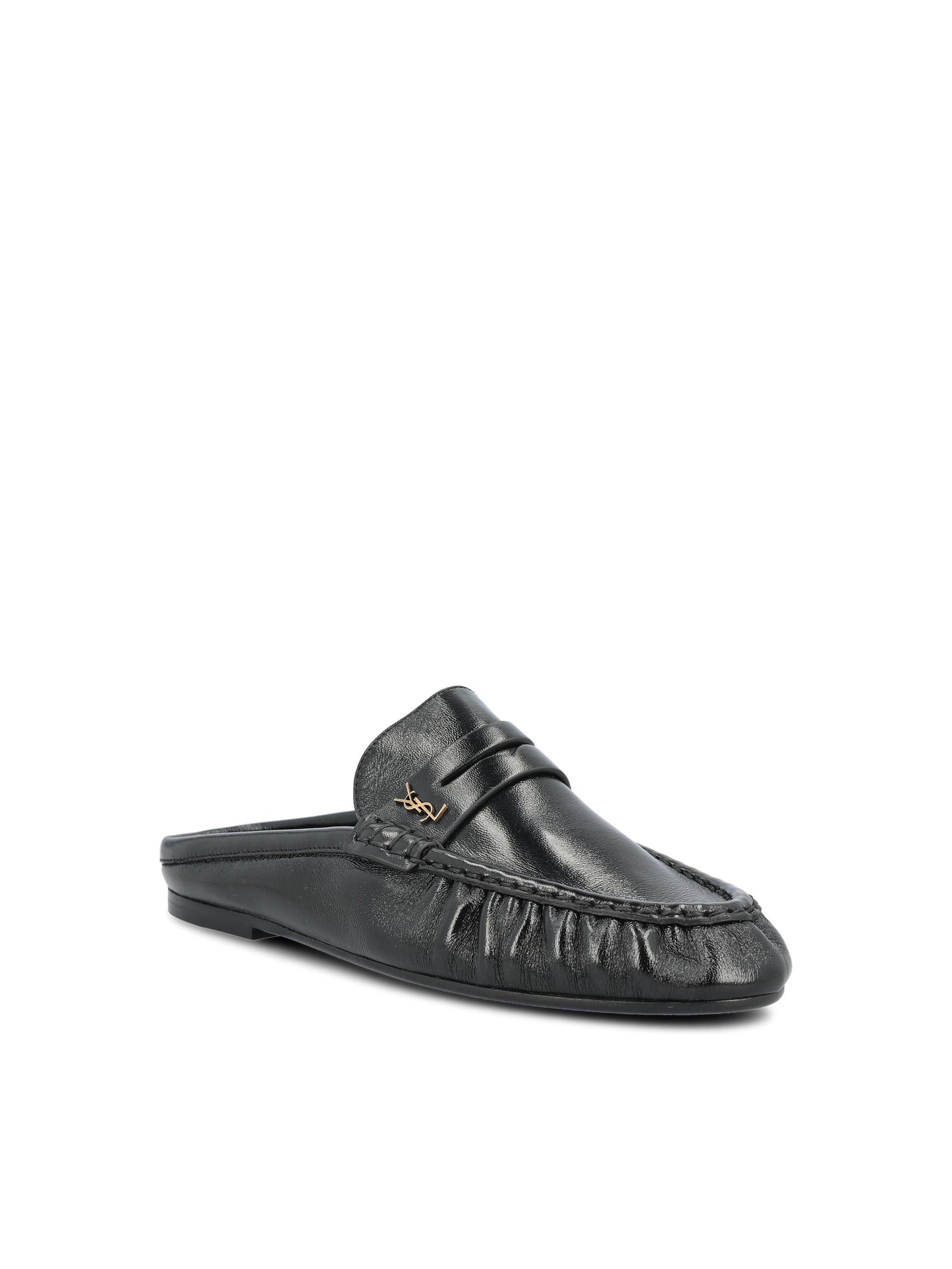 Mule LE LOAFER Saint Laurent in Pelle Stropicciata Lucida 852392 AAFUV1000 SAINT LAURENT 