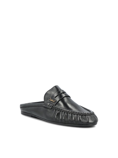 Mule LE LOAFER Saint Laurent in Pelle Stropicciata Lucida 852392 AAFUV1000 SAINT LAURENT 