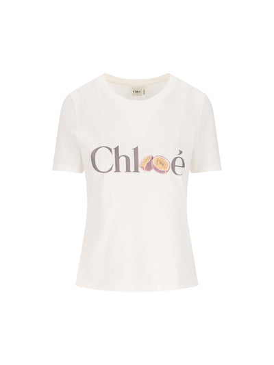 T-shirt baby fit con logo in jersey di cotone CH26SJH08197 101 CHLOE' 
