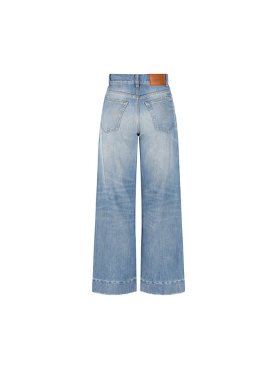 Jeans corti a vita alta in denim CH26SDP43252 40R CHLOE' 