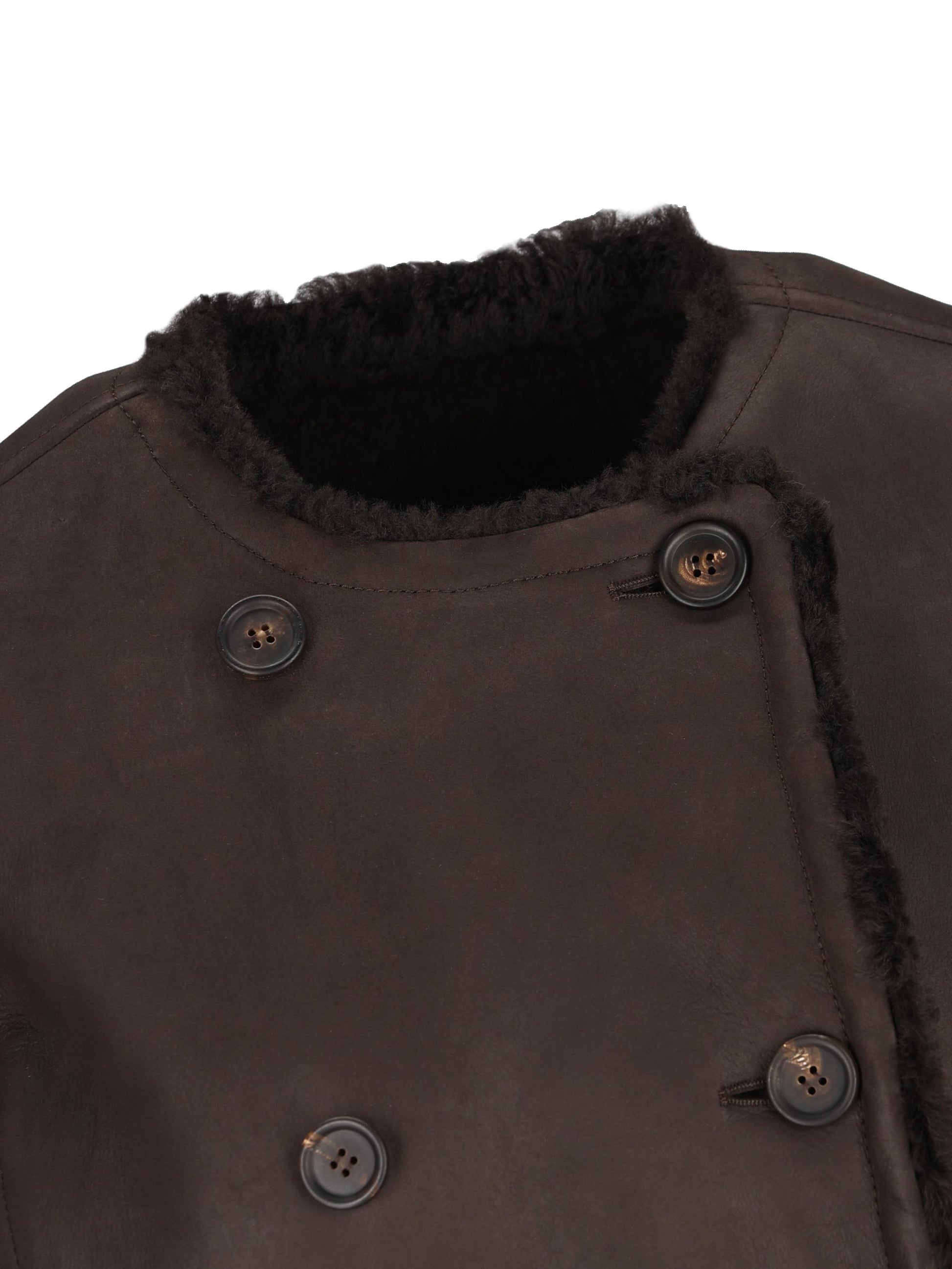 Caban Crop reversibile in shearling Fuzzy MPMBP7426 C2390 BRUNELLO CUCINELLI 