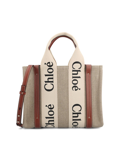Borsa realizzata in tela di lino e pelle di vitello. CHC22AS397I26 90U CHLOE' 