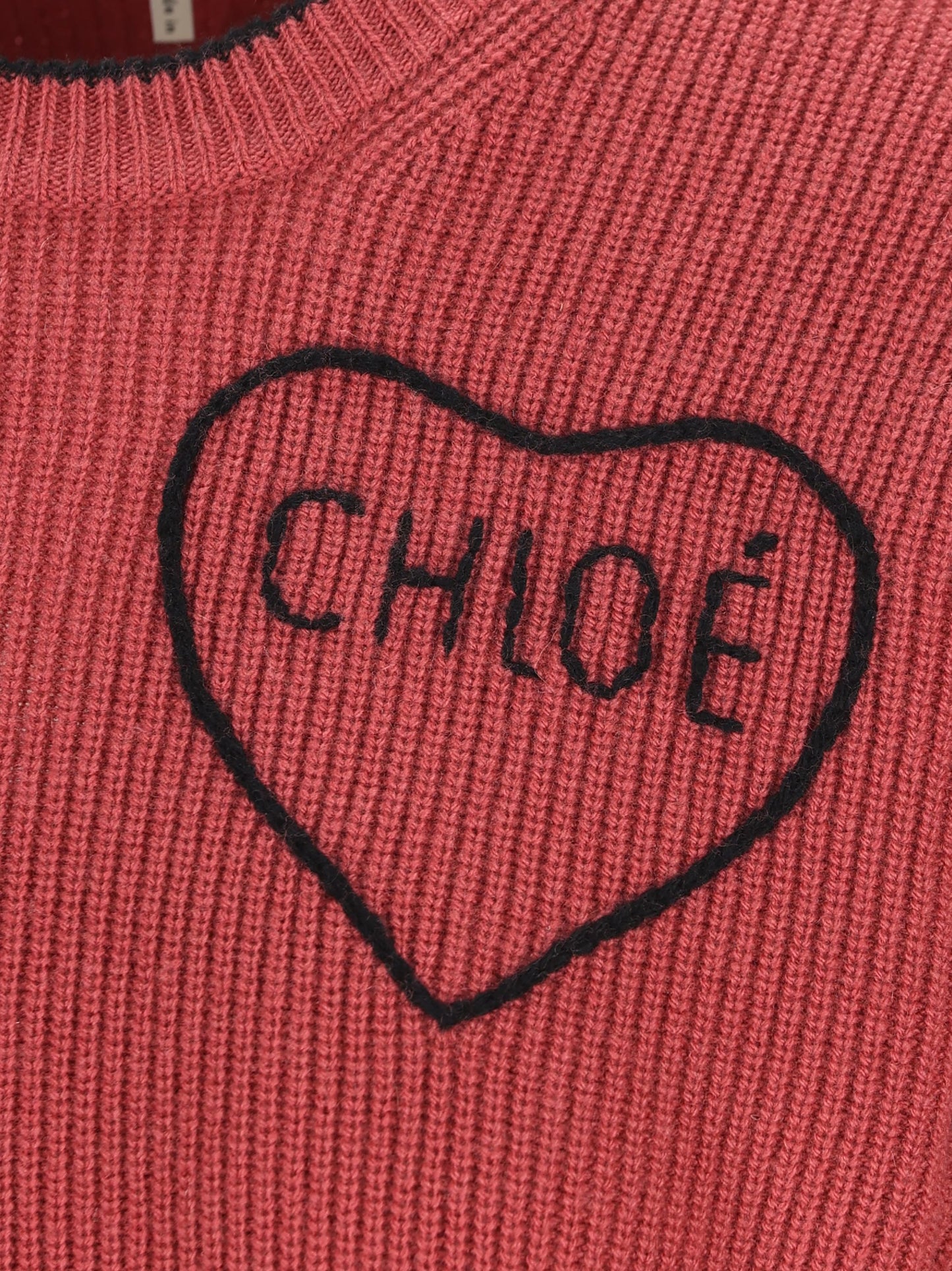 Pullover corto con logo in maglia di lana CH26SMP39710 6AN CHLOE' 