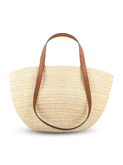 Borsa realizzata in rafia e pelle di vitello. ANNGNN1X01 2435 LOEWE - PAULA'S IBIZA 