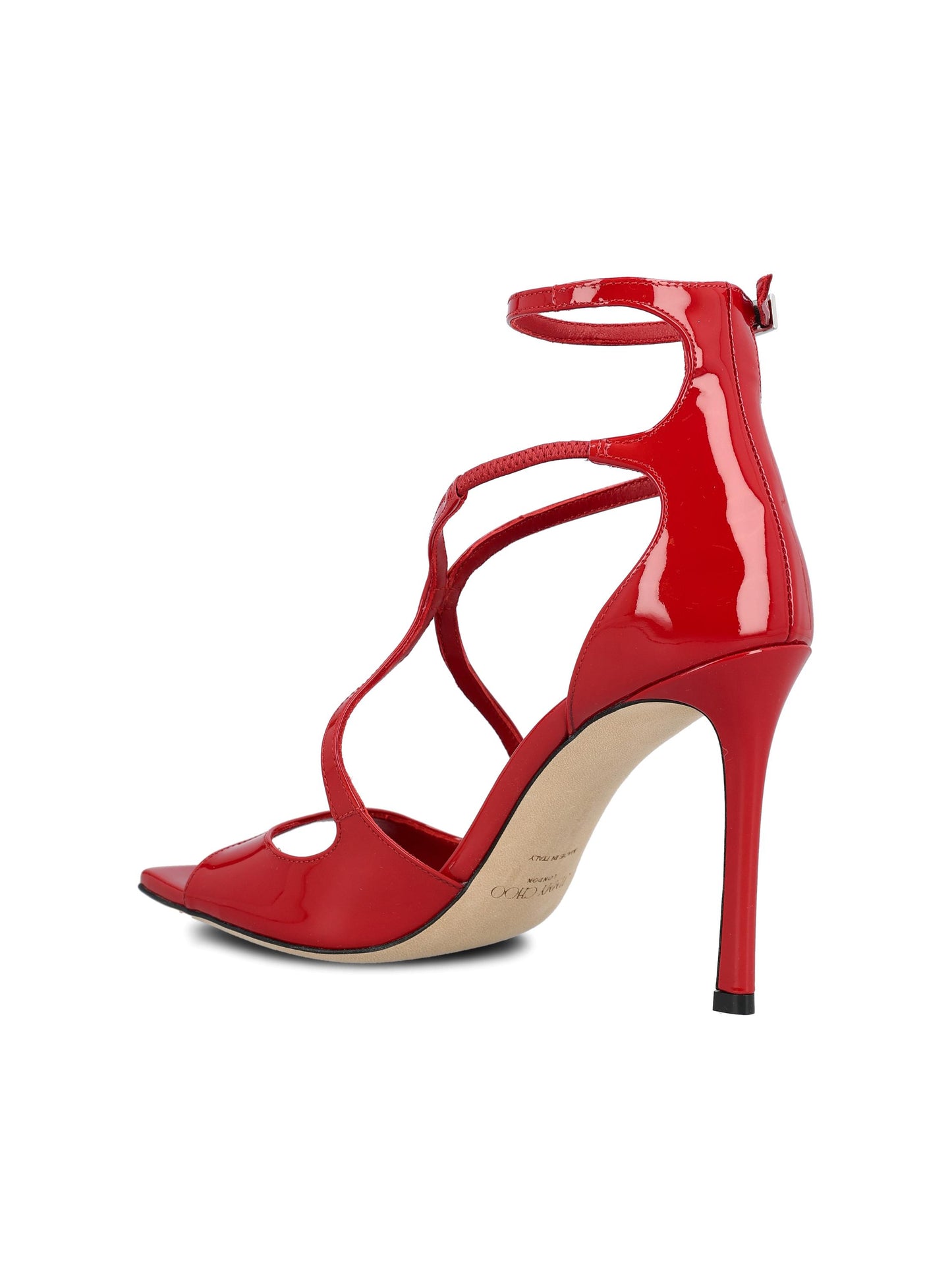 Sandali realizzati in pelle verniciata. AZIA95 PATRUBYRED JIMMY CHOO 