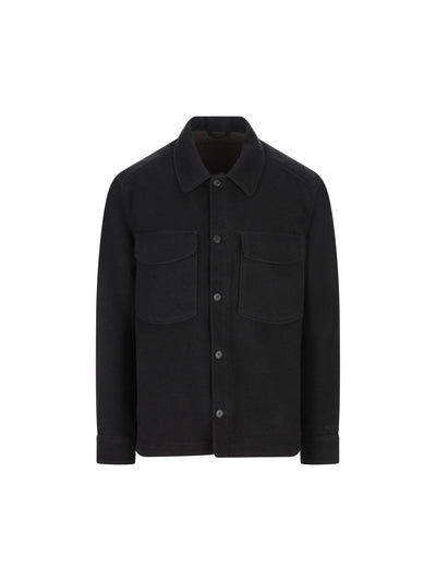 Overshirt in Lana e Cotone con Tasche 19MMOS008A 110527A999 MASSIMO OSTI STUDIO 
