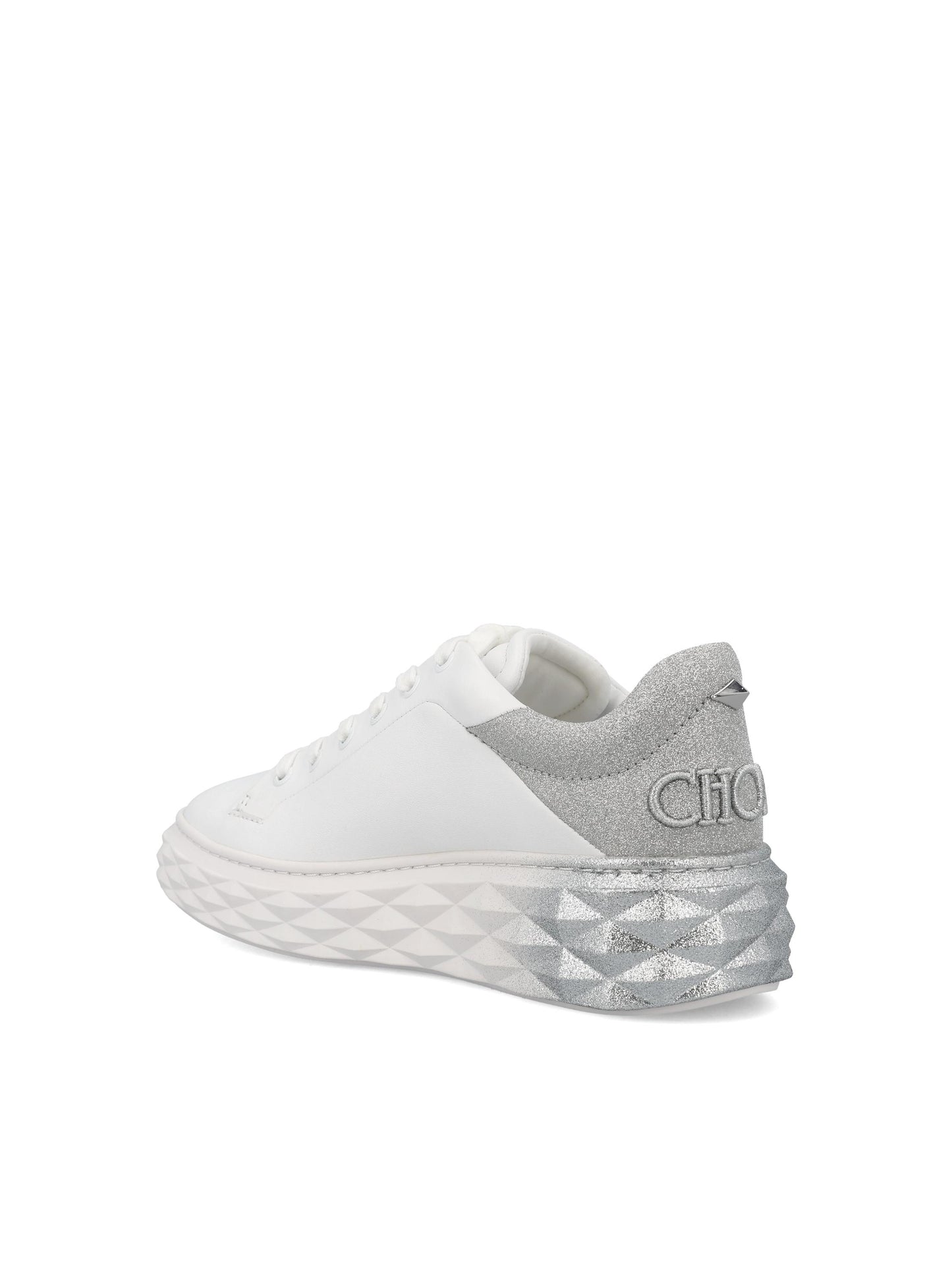 Sneakers realizzate in pelle. DIAMOND MAXI/FII IVRVWHITE/SILVER JIMMY CHOO 