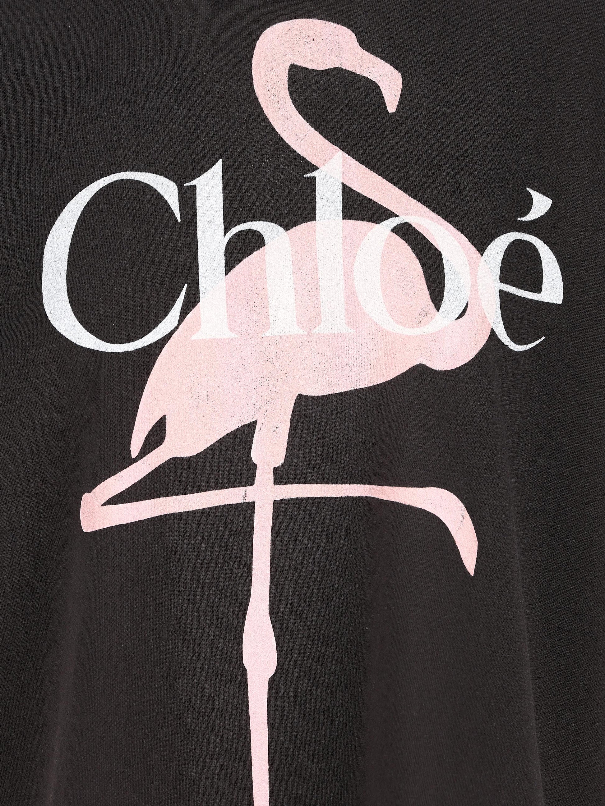T-shirt ampia con logo in jersey di cotone CH26SJH20807 070 CHLOE' 