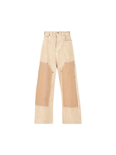 Pantaloni Baggy Ripped Off in denim beige 838672 TSWB29501 BALENCIAGA 