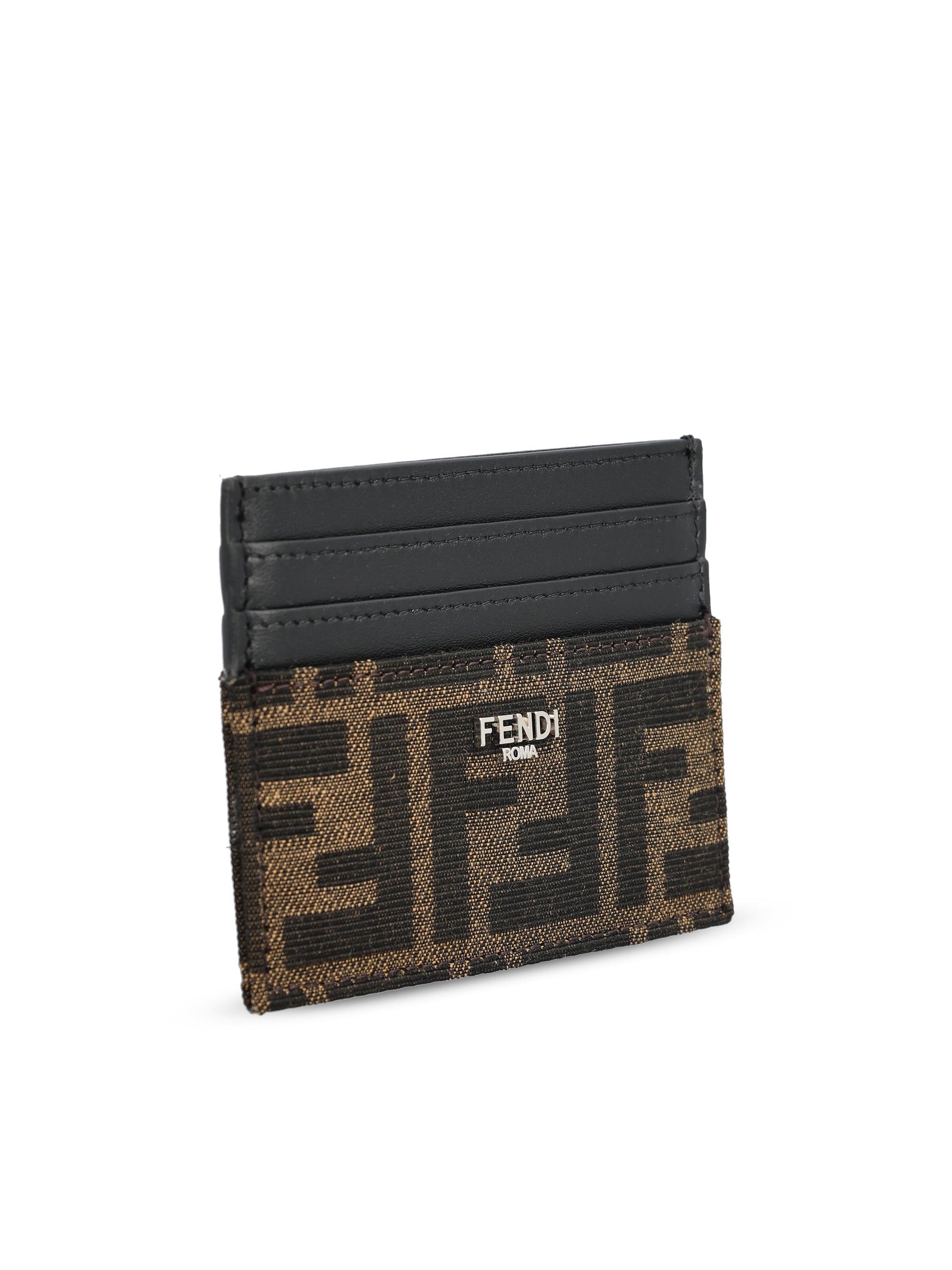 Portacarte realizzato in pelle e tessuto jacquard. 7M0164 ALWKF0L3T FENDI 