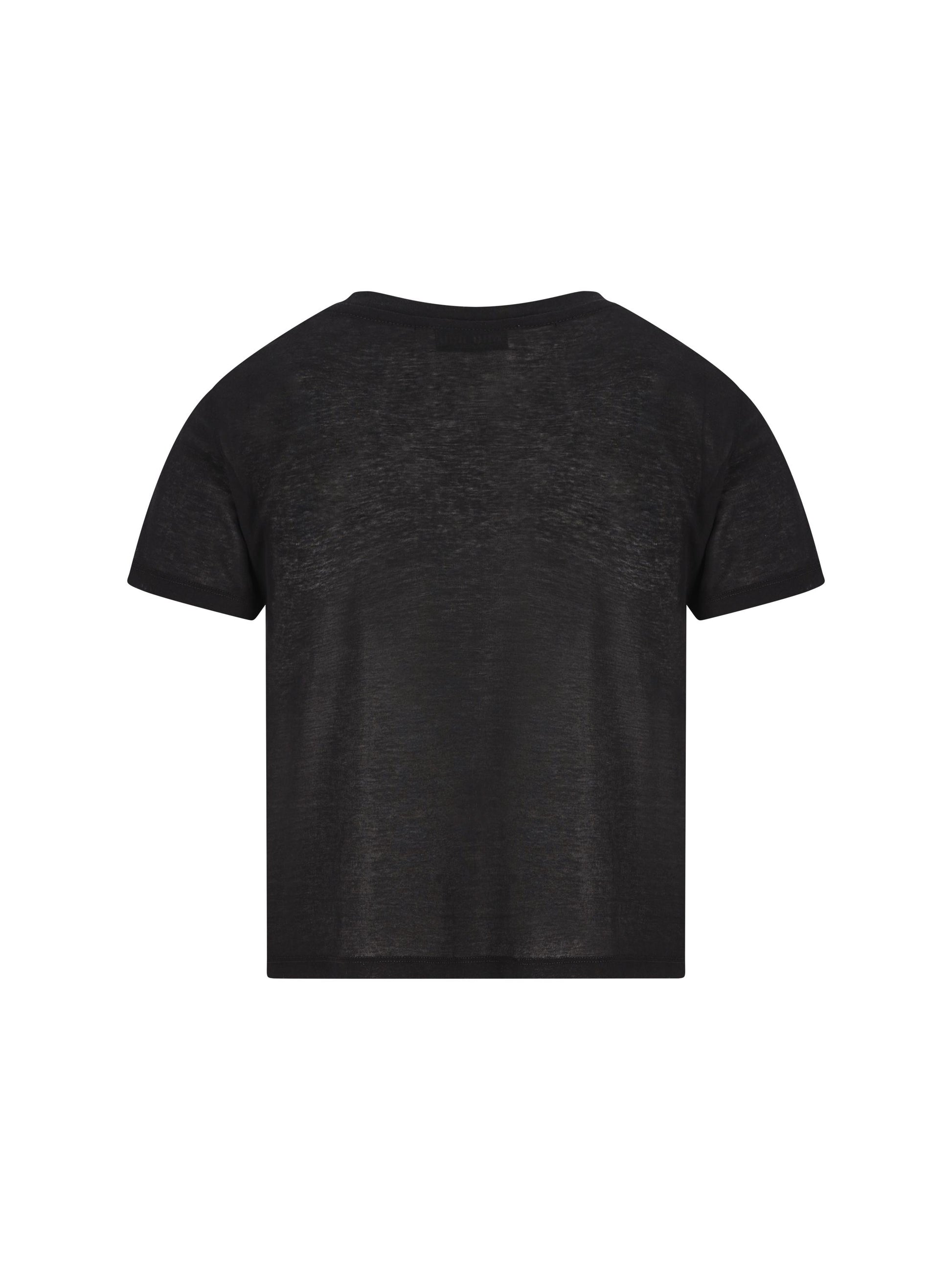 T-shirt aderente in jersey costina MJN466 133OF0002 MIU MIU 