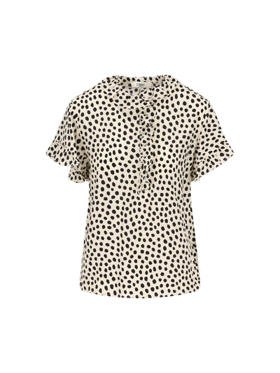 Top con volant a maniche corte in crêpe de chine. CH26SHT33306 94Q CHLOE' 